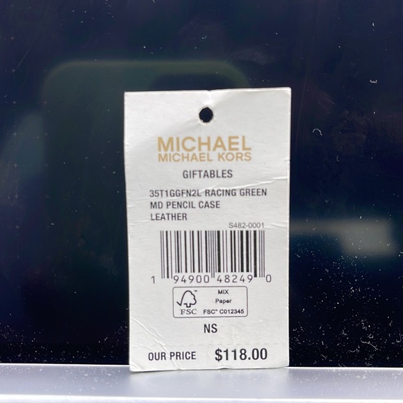 NWT MICHAEL KORS Medium Pencil Case Signature Leather Makeup Case - Picture 6 of 6